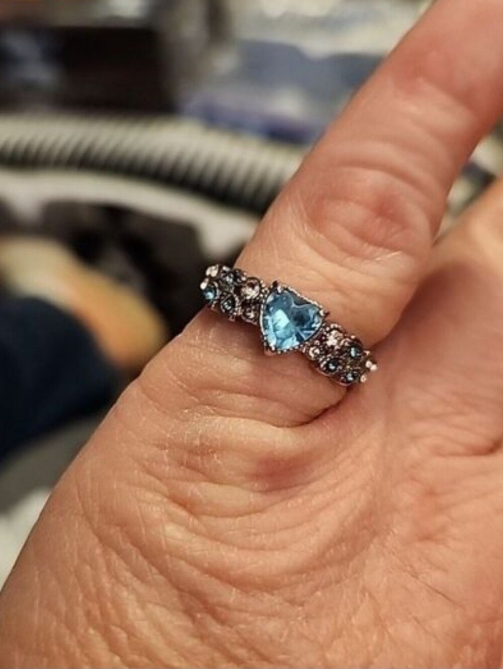 Silver Plated Heart Shaped Ring